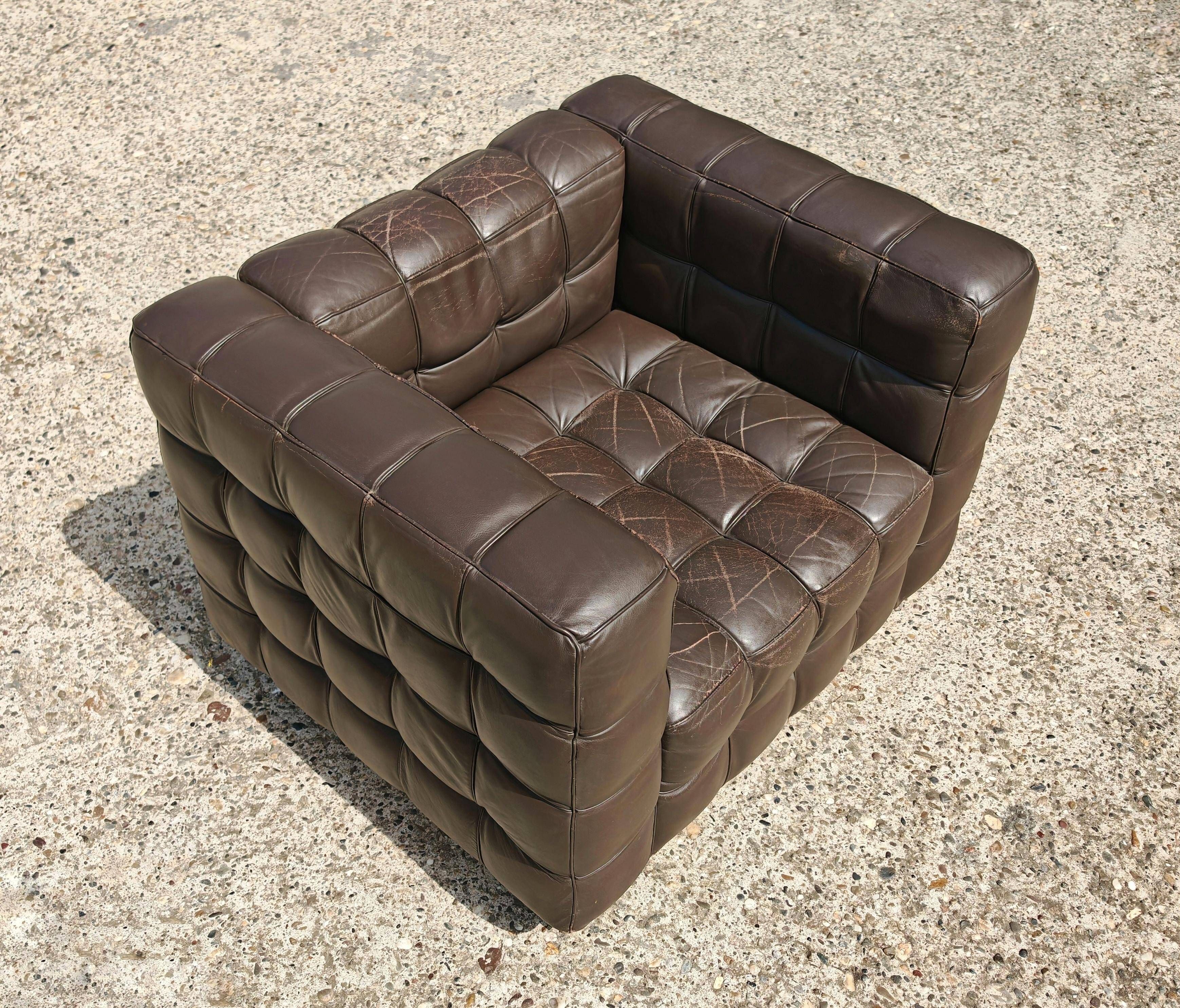 Fauteuil Vienna Secession Kubus par Josef Hoffmann, fabriqué par Wittmann