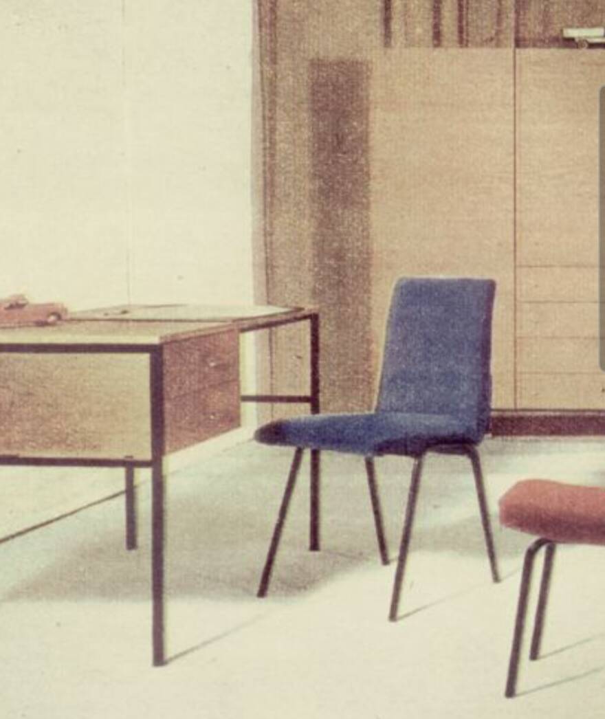 Pierre Guariche for Meurop Vintage "Taurus" Stool 60'