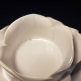 Duo de bougeoirs en céramique blanche