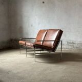 Design two-seater sofa Model FK 6720 from Fabricius & Kastholm, brown leather