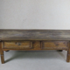 Rustic coffee table with two belt pulls