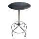 Tabouret vintage tubulaire chromé et simili noir