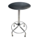 Tabouret vintage tubulaire chromé et simili noir
