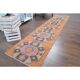 Tapis couloir vintage turc Oushak fait à la main en laine et coton orange 75x330