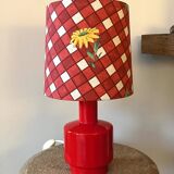 Vintage red ceramic lamp - 1960s / 1970s