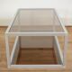 Aluminium coffee table and smoked glasses, France, circa 1980