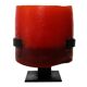 1970 wrought iron candlestick with its period coloured candle.