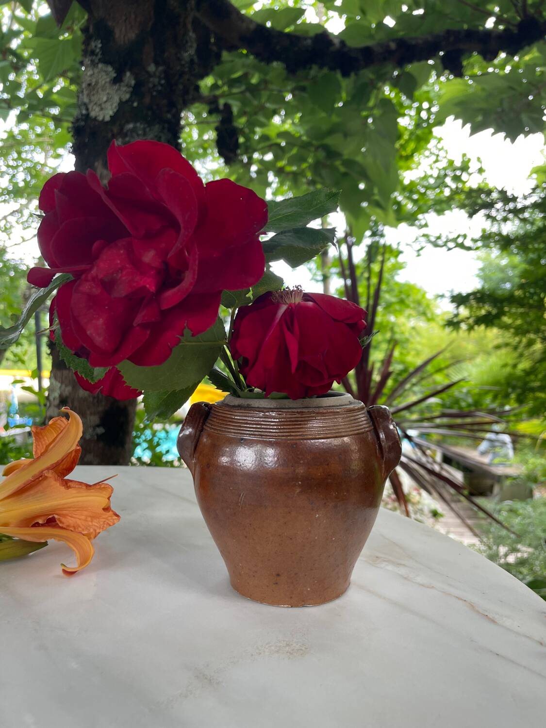 Antique stoneware pot