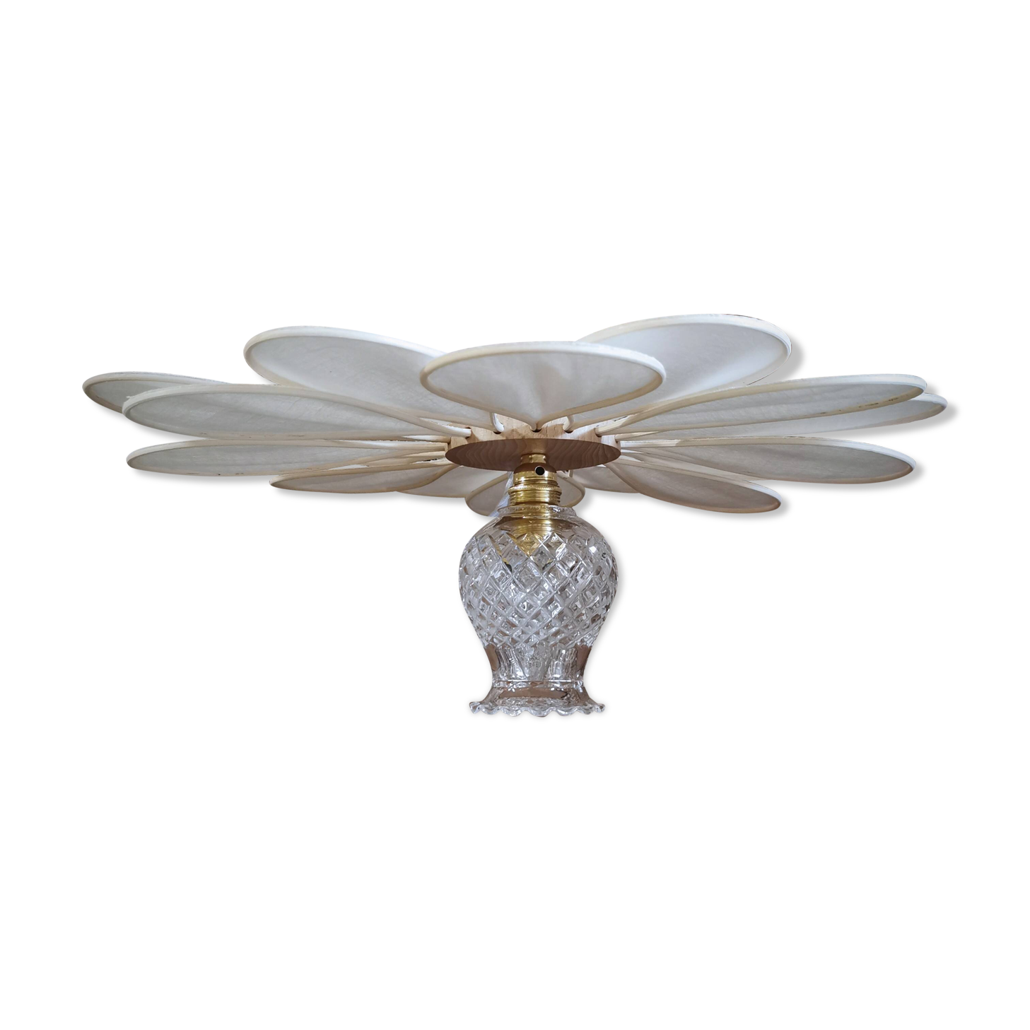 Vintage flower petal and globe lamp