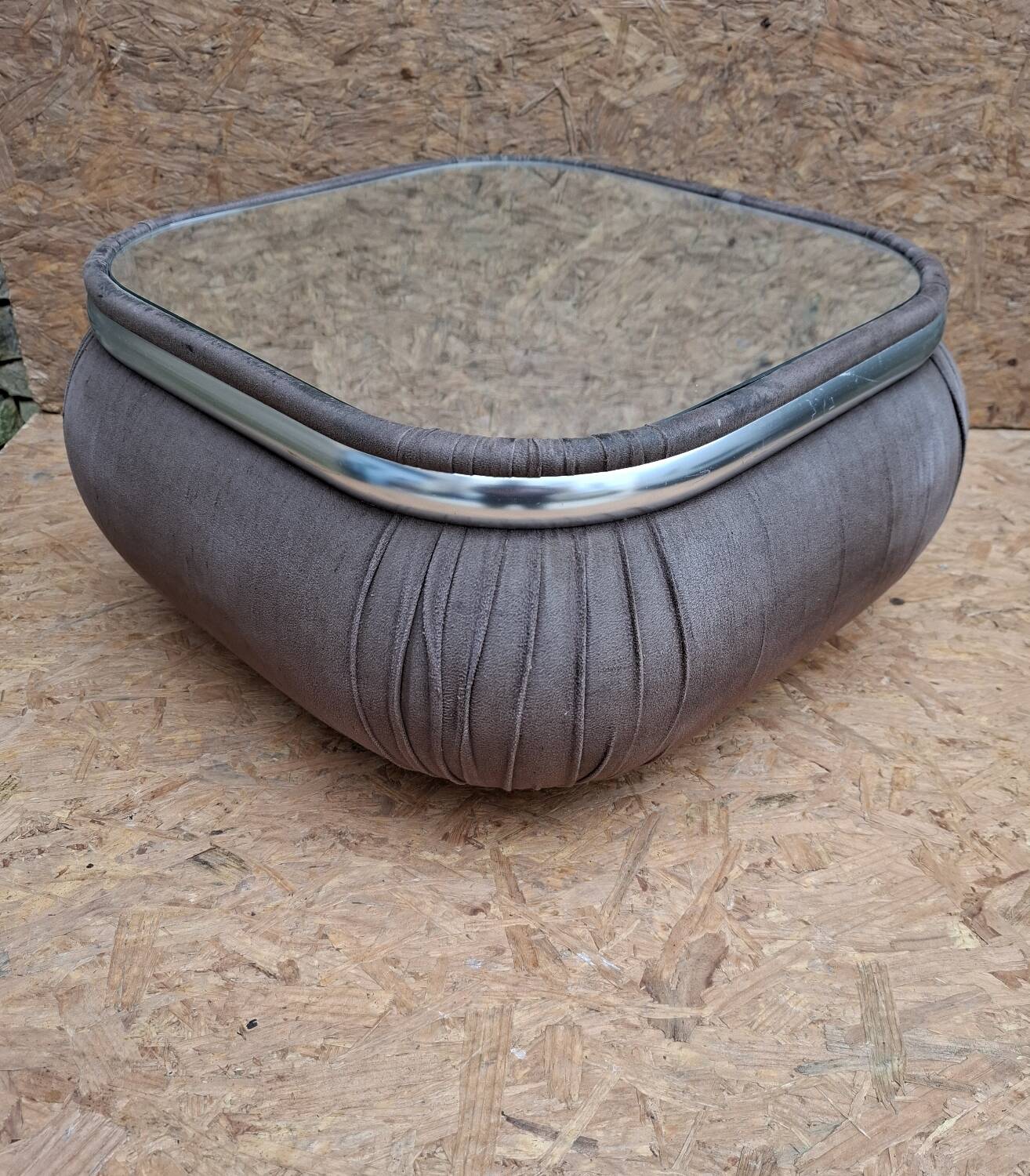 Velvet and mirror coffee table