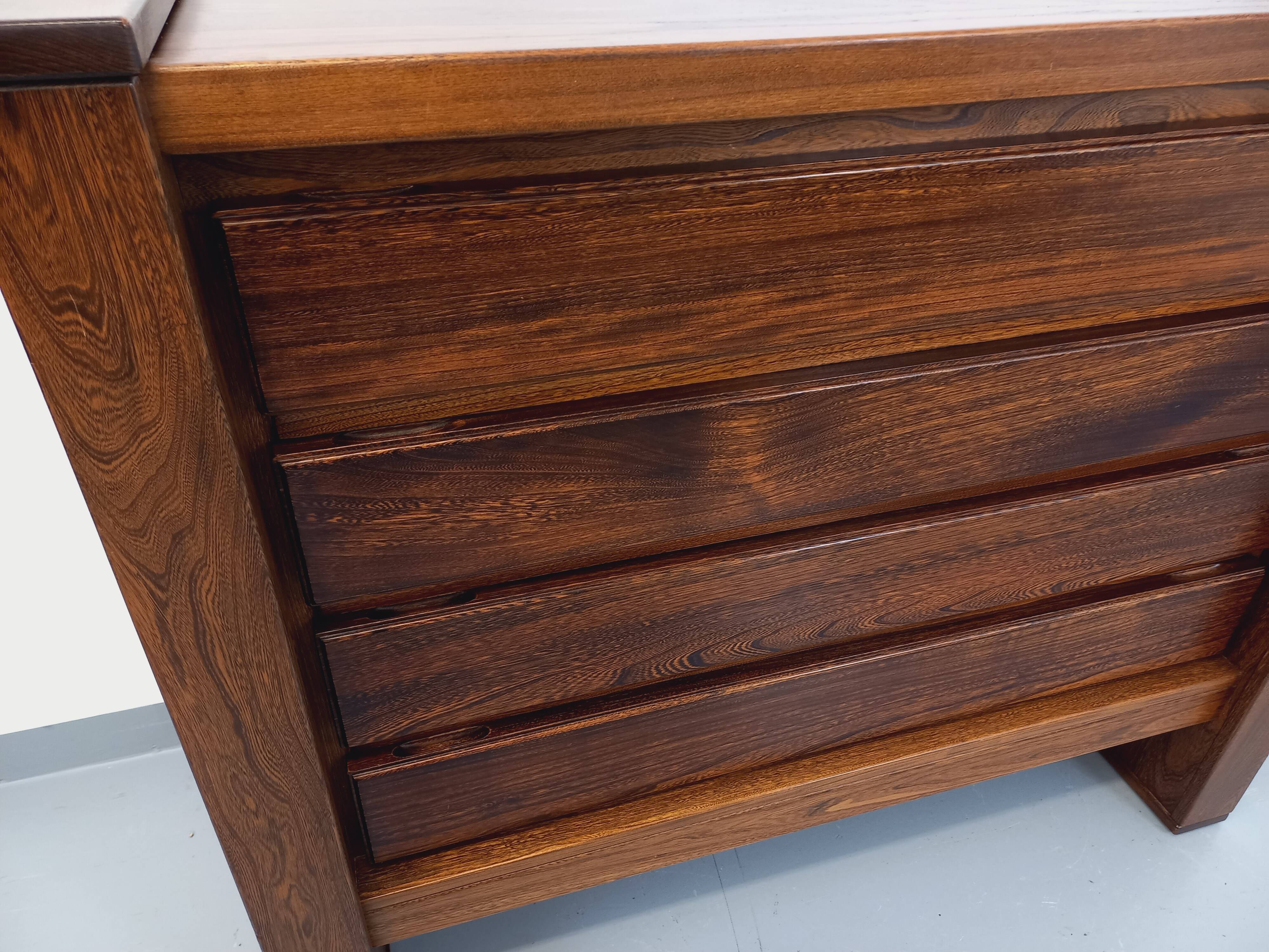 Vintage Maison Regain chest of drawers in solid elm from the 80s