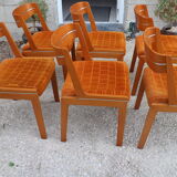 Series of 6 teak chairs 1970