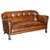 Victorian Chesterfield leather canapé with oak lion claw feet.