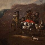 Flemish painting from the 17th century, hunting scene