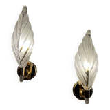 Italian design glass leaf wall lights from the 80s (X2)