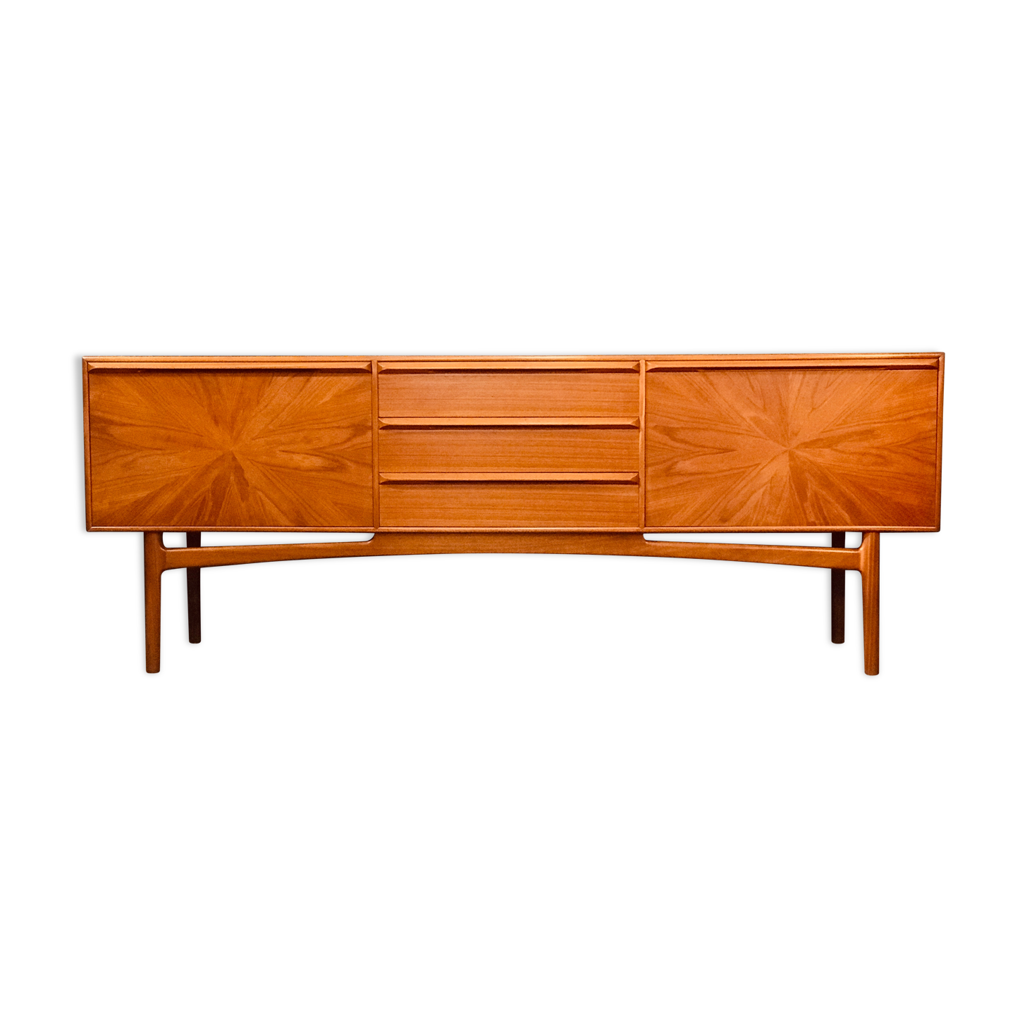 Enfilade en teck de Tom Robertson pour McIntosh années 1960, collection Sunburst.