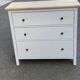 Commode scandinave blanche et bois massif avec 3 tiroirs