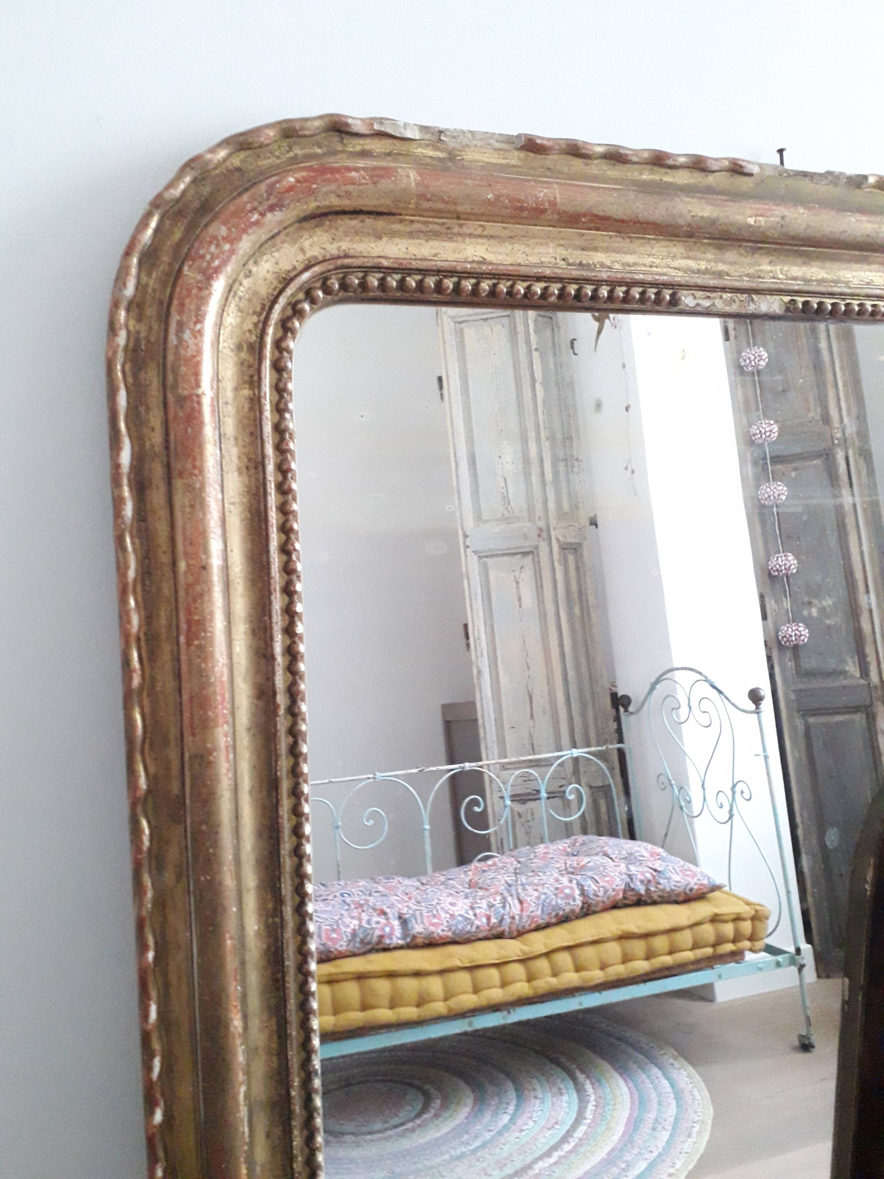 Mirror Louis Philippe patina of origin with its gold leaf