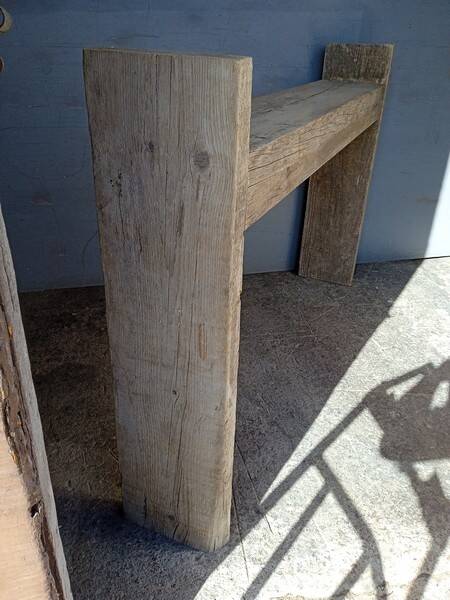 Brutalist console 148 cm old solid wood