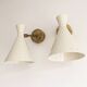 Pair of Italian wall lights in brass and lacquered iron, 1950s design