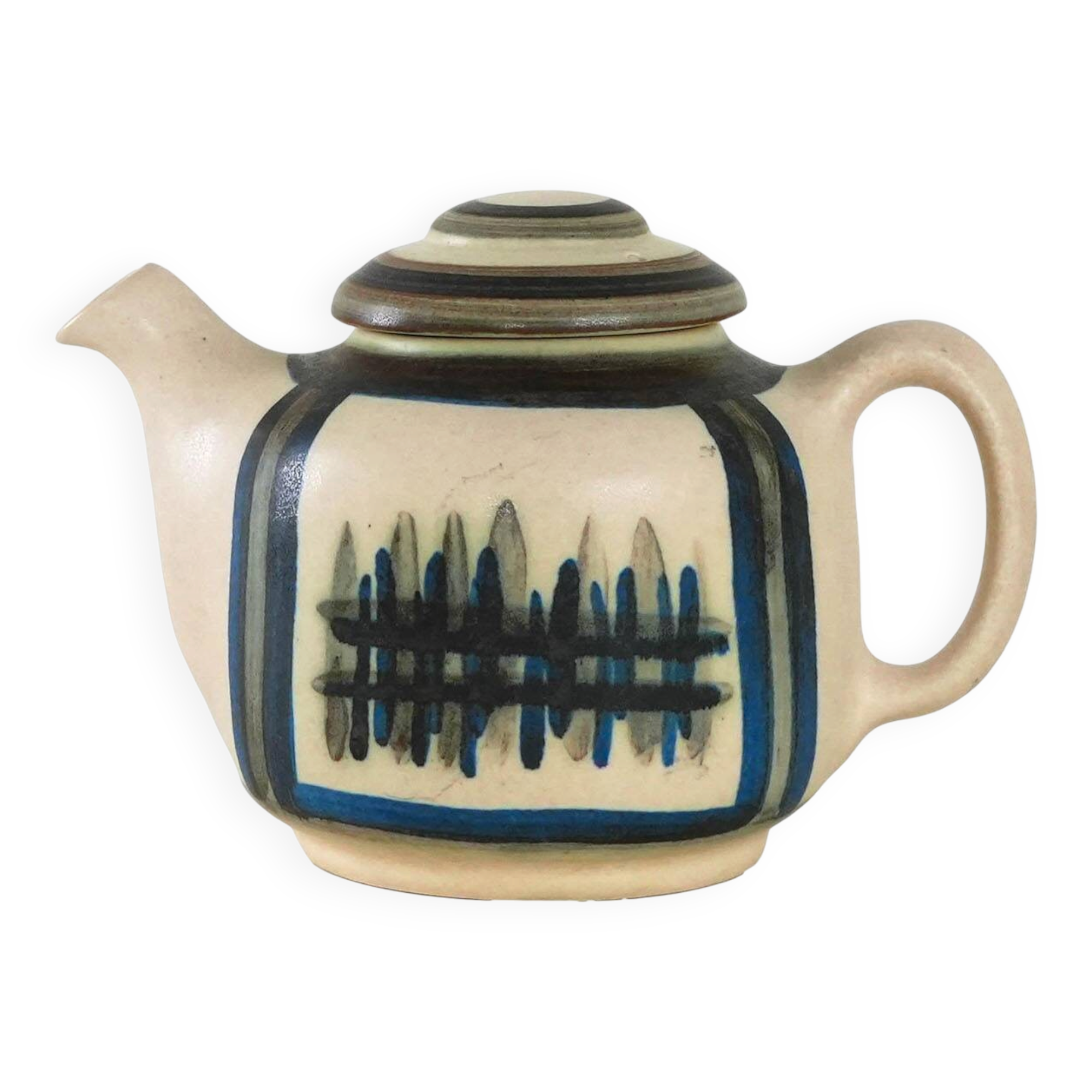 Stoneware teapot, Danish design, 1960s, manufactured by Okela