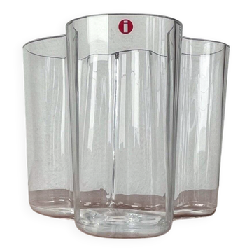 Vase en verre Mid-Century Modern par Alvar Aalto pour Iittala, années 1990