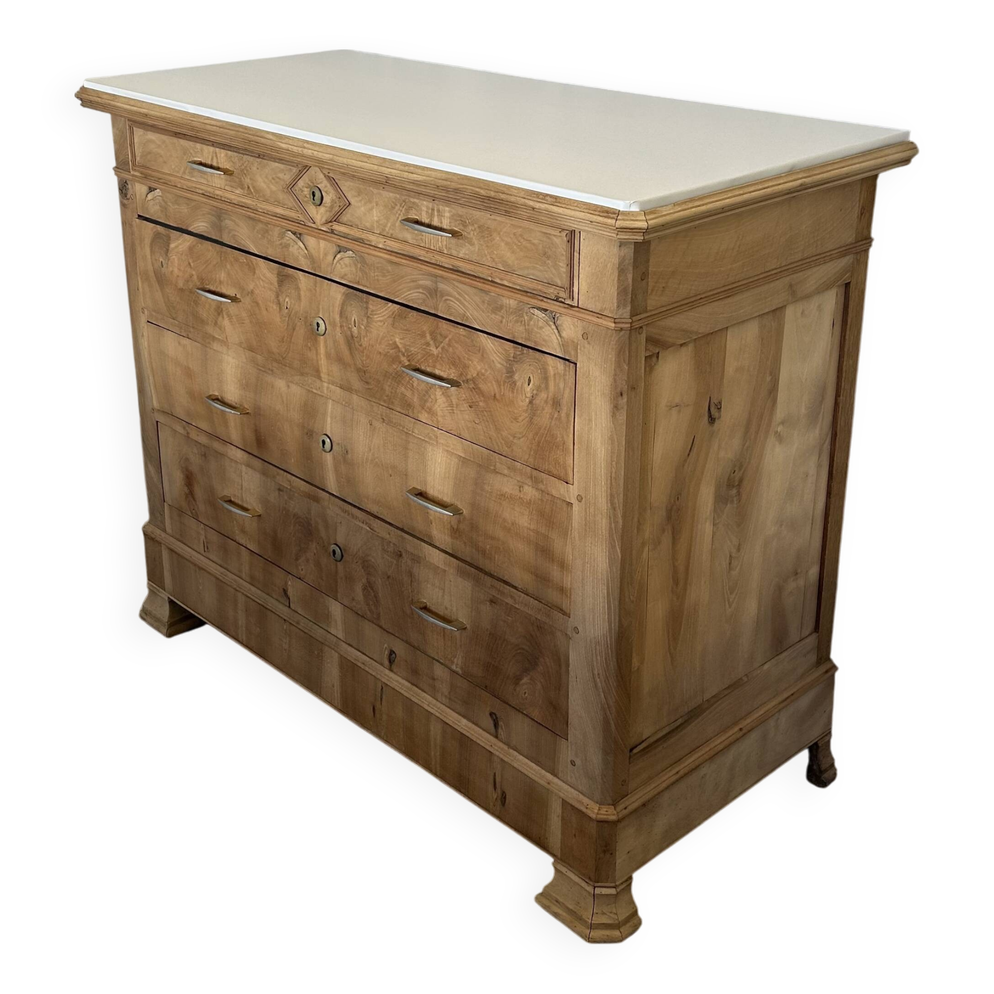 Antique 4-drawer airbrushed chest of drawers