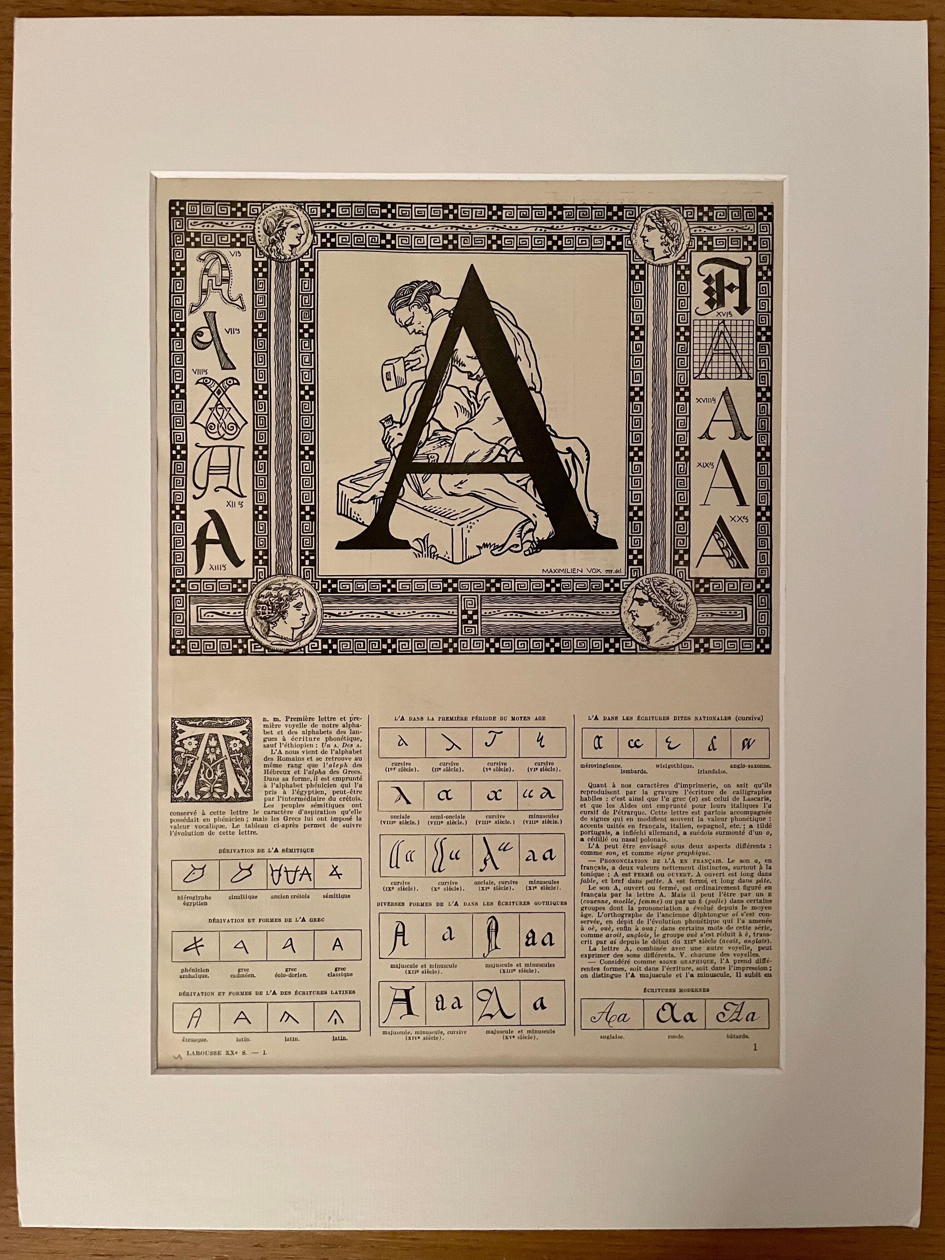 Lithograph letter A - 1930