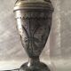 Atypical metal lamp medieval globe opaline style