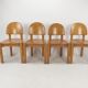 Set of 4 oak wood dining chairs, 1980s
