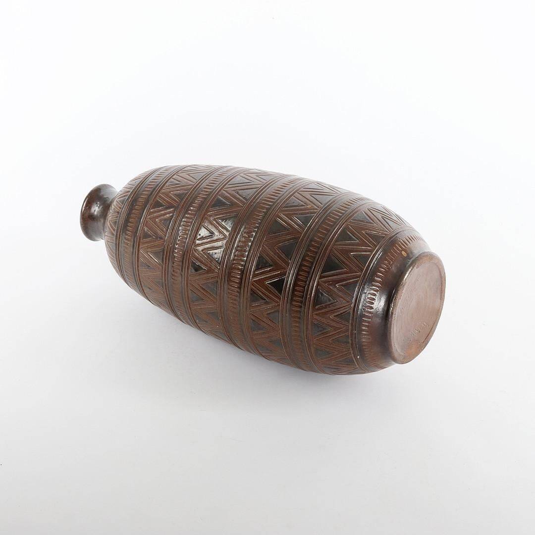 Scandinavian Modern Brown Stoneware Floor Vase by Arthur Andersson, Wallåkra
