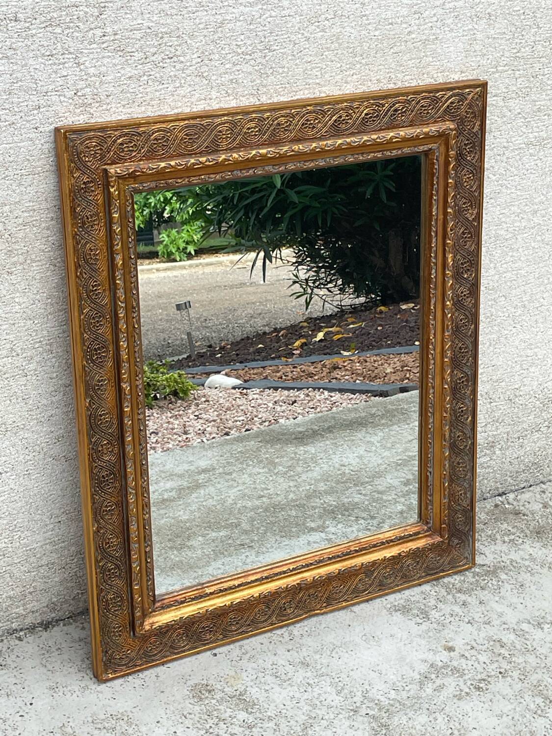 Gold gilded wood style mirror