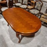 Cherry wood table and chairs set