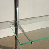 Glass and chrome metal shelf, store display