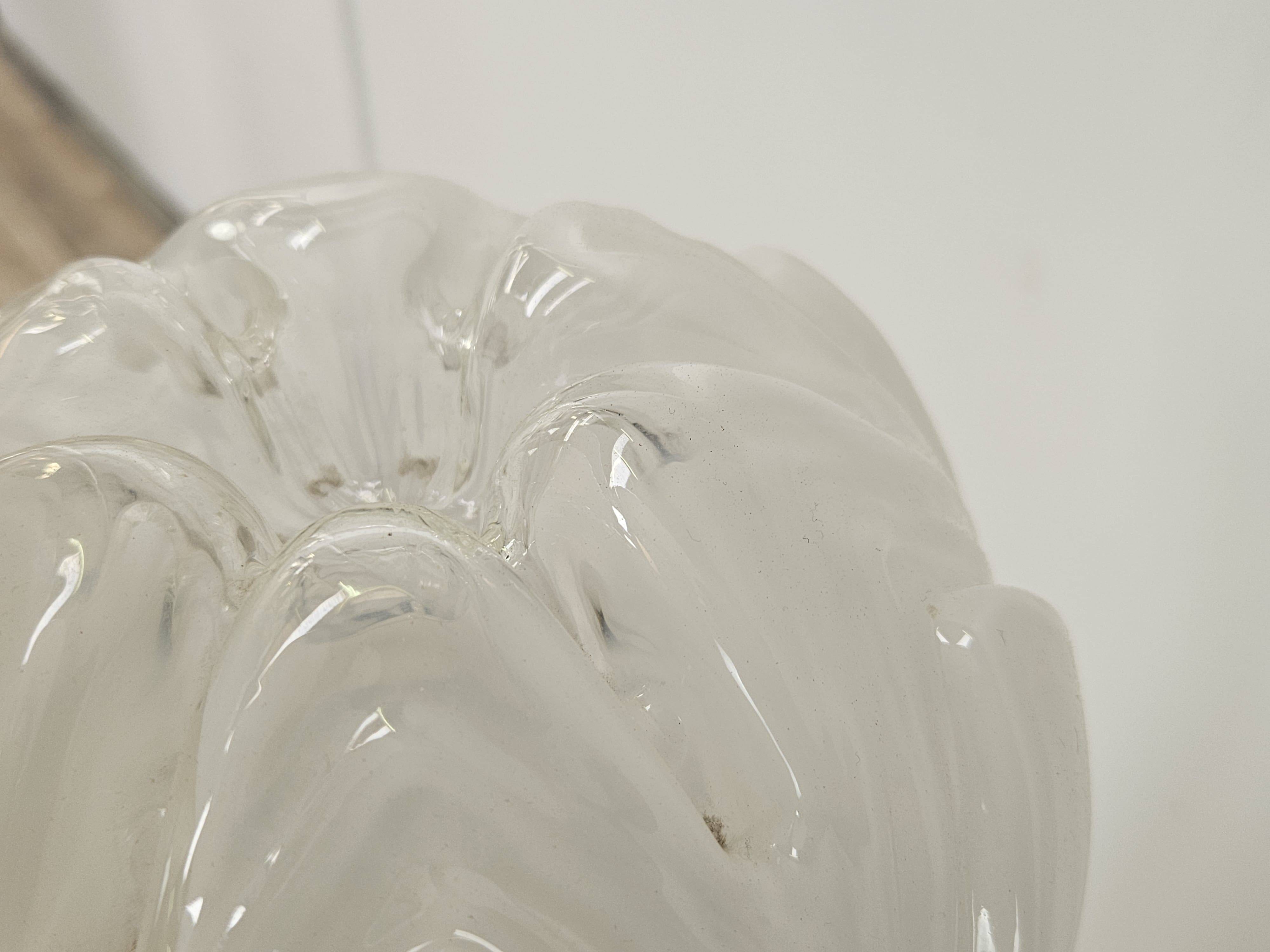 Mid-Century Murano Glass Floor Lamp in Wood and Metal with 3 Light Points