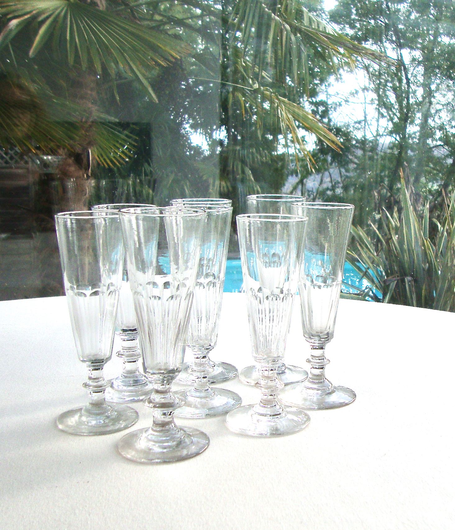 Set de 8 flûtes à champagne années 40