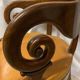 Mahogany office armchair with roll-ups