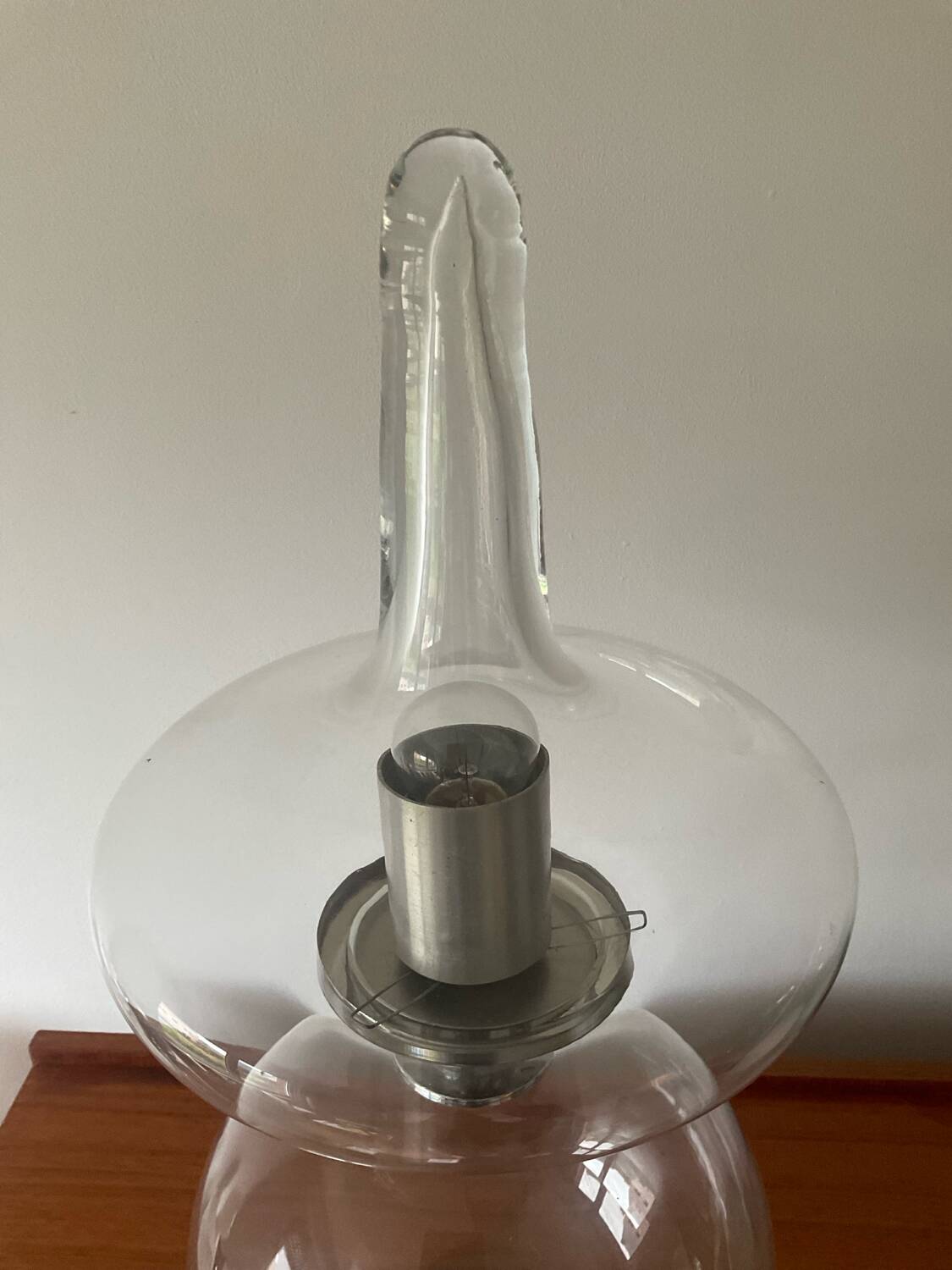 Vintage blown glass lamp from the 70s