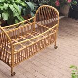 Lit enfant rotin 60's