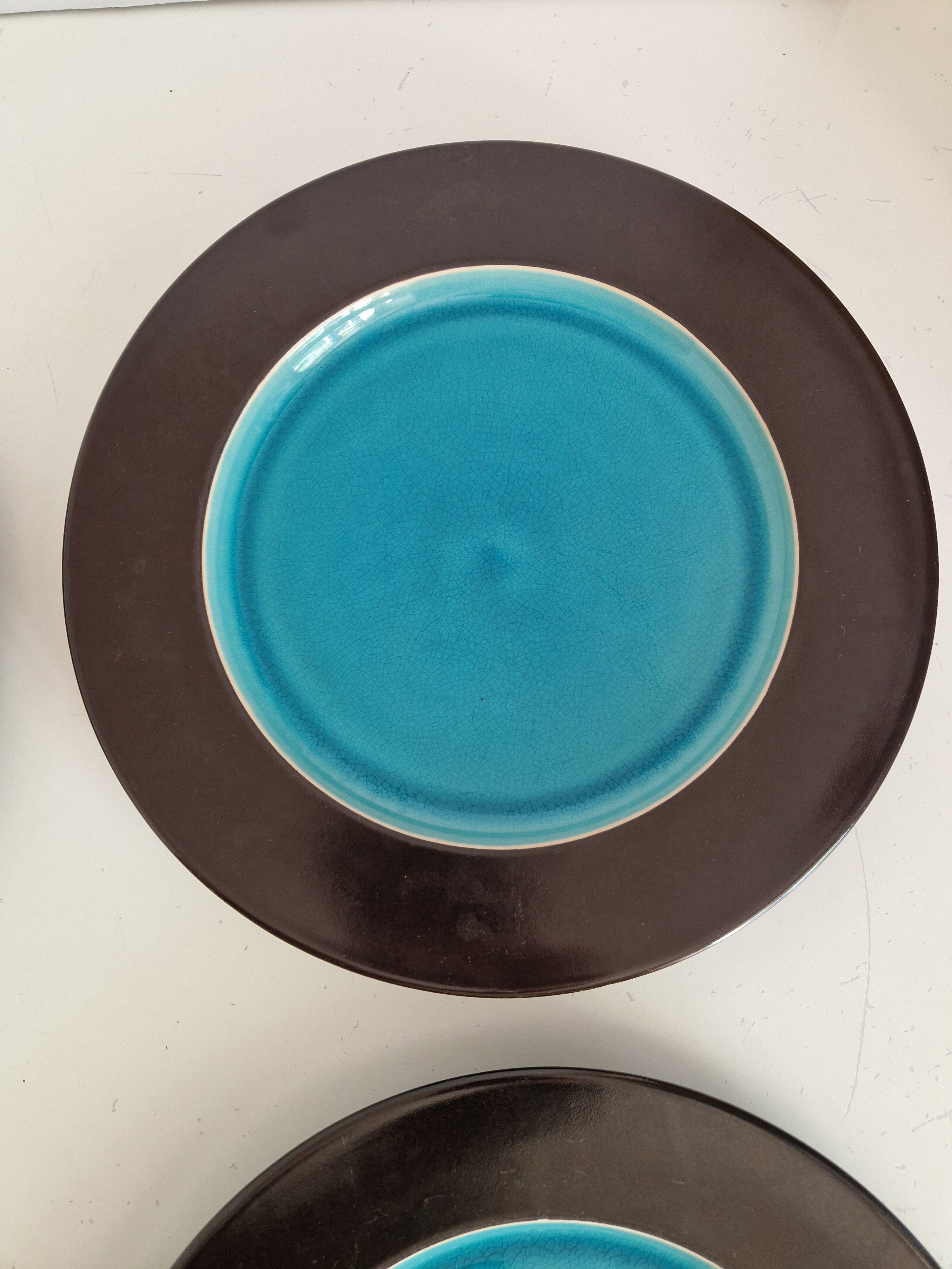 Set of 6 Flat Plates Geneviève Lethu Model Salomé