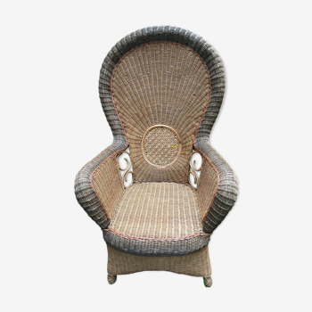 Vintage rattan & wicker armchair