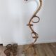 Vintage serpent plant stand in rattan and bamboo - 1960s