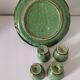 Plateau and its 4 ceramic workshop bowls - green Geneva