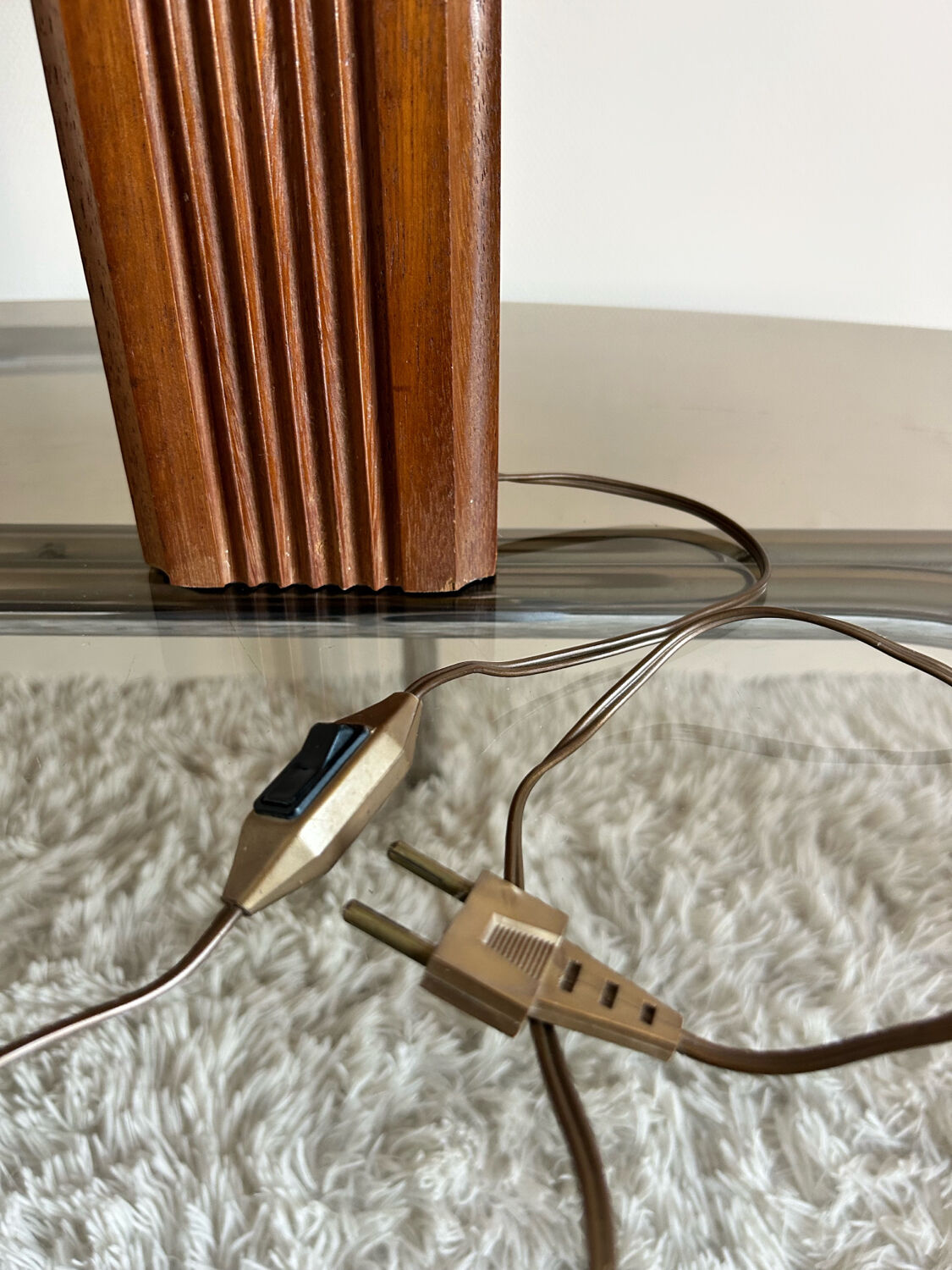 Scandinavian 70s wooden lamp