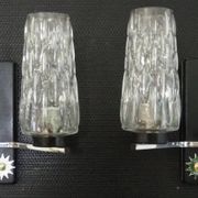 Pair of wall lights from the 1950s-1960s with a push button switch.
