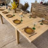 Solid oak table with extensions