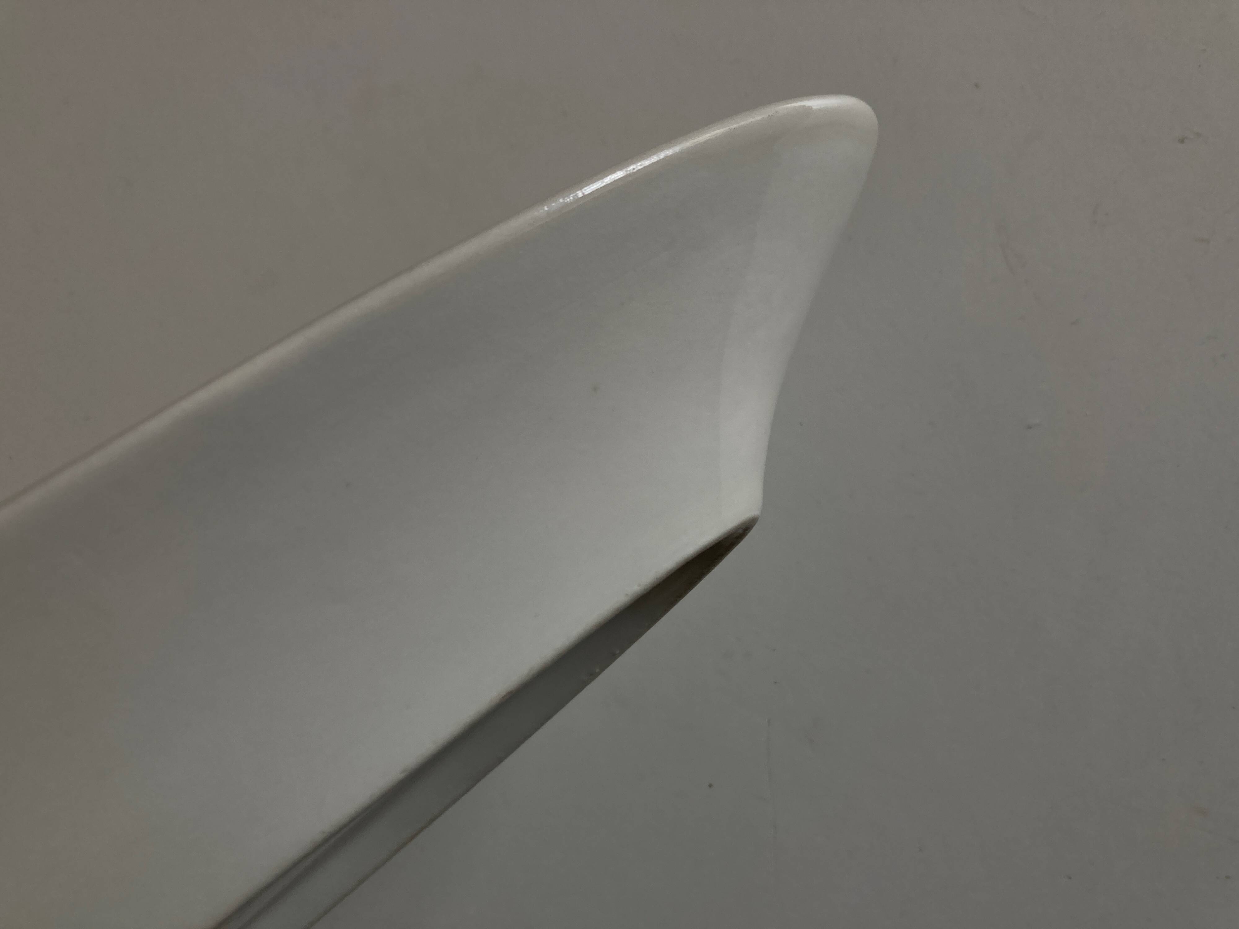 19th century white porcelain shuttle centerpiece dish