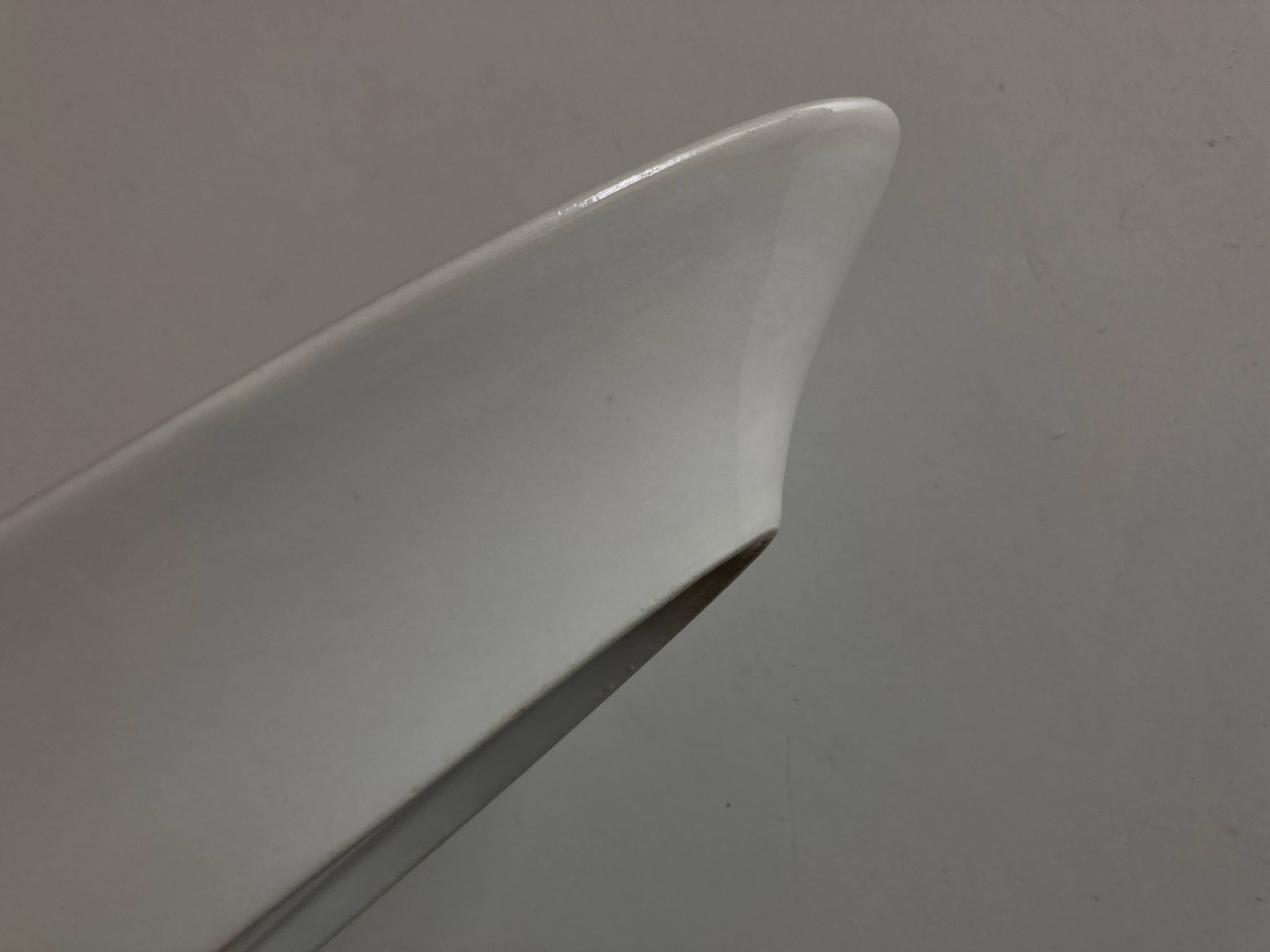 19th century white porcelain shuttle centerpiece dish