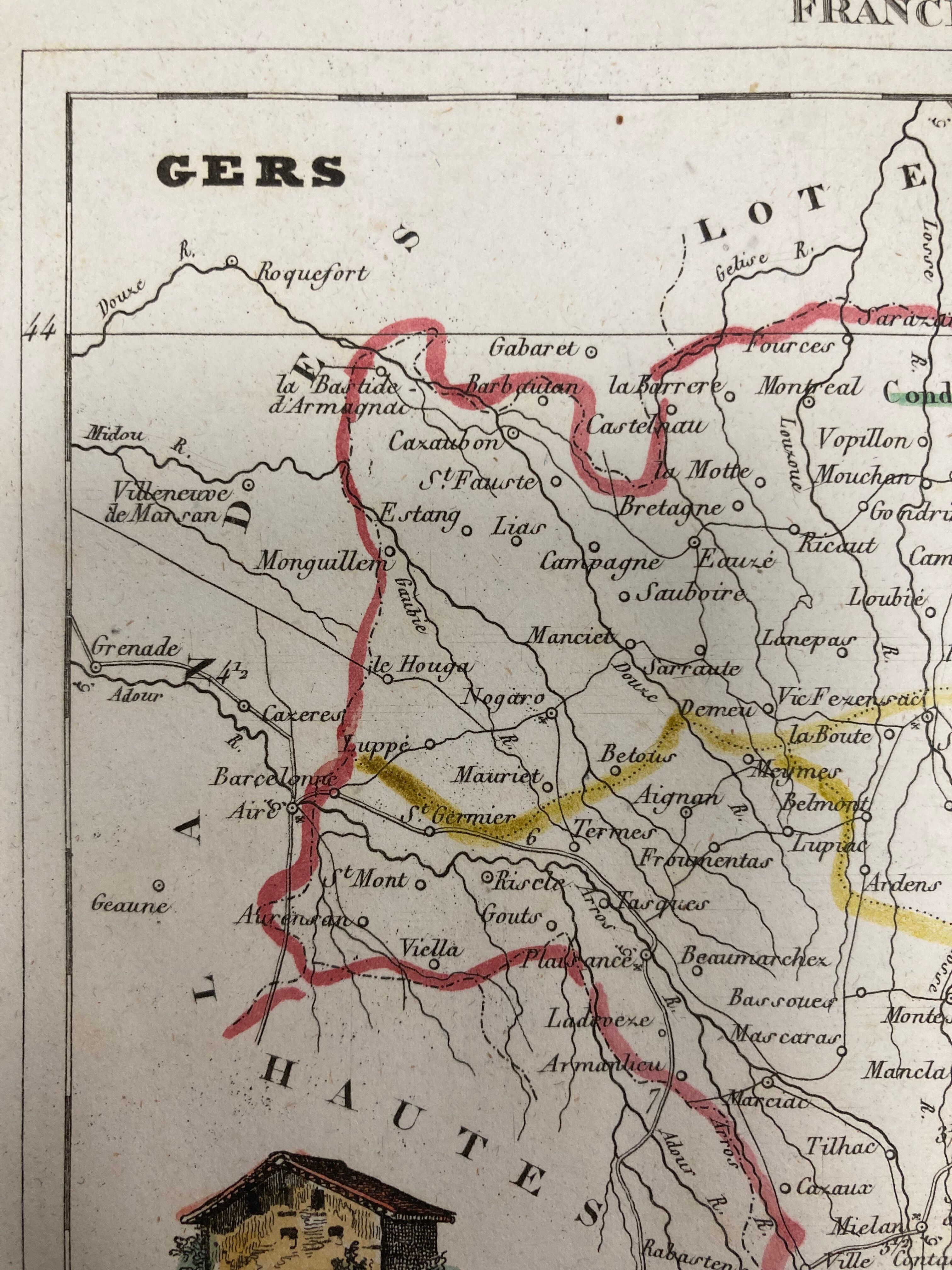 Carte ancienne du gers