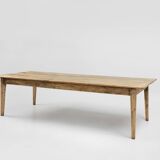 Grande table de ferme rustique en bois d'orme, France vers 1800